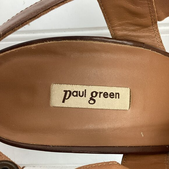 Paul Green Reese Slingback Womens 9 Brown Leather Sandals Criss Cross Straps - Picture 13 of 16